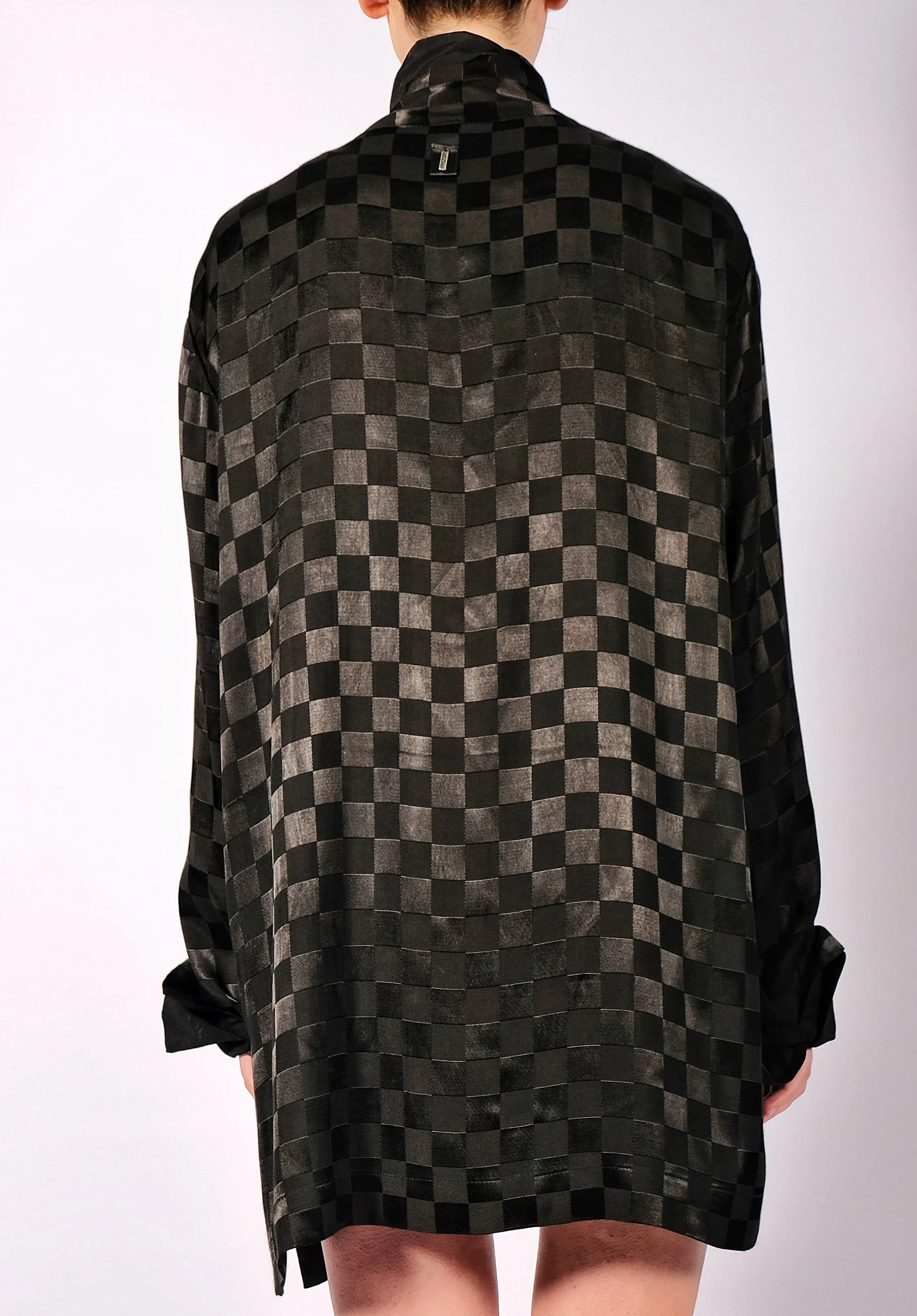 Checkered Shirt with Scarf