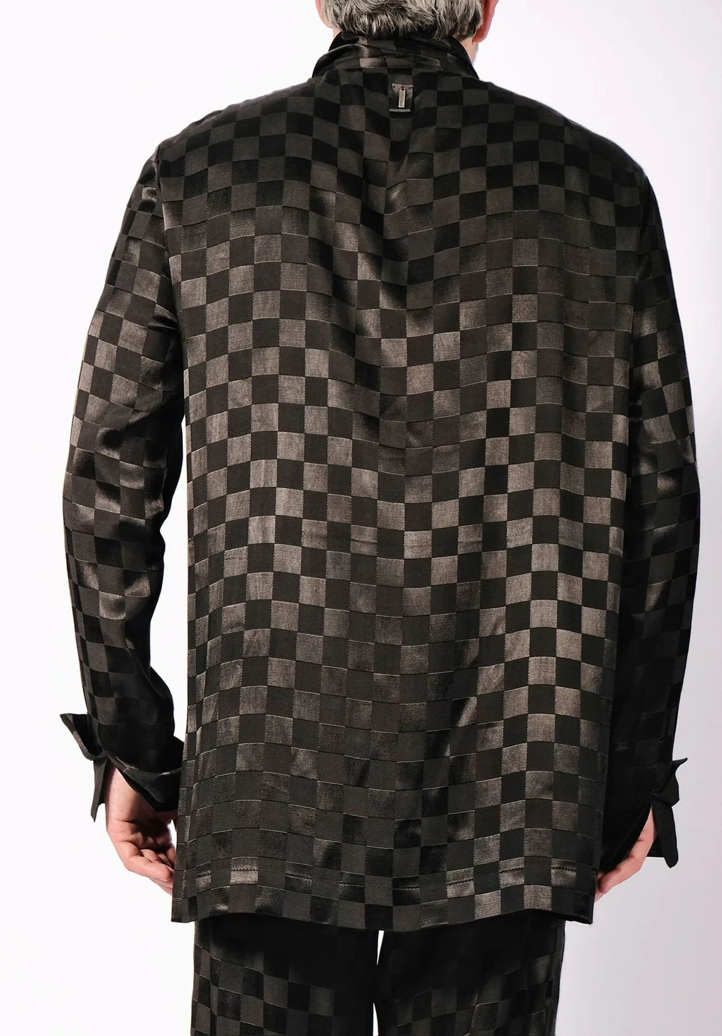 Checkered Shirt with Scarf