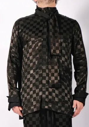 Checkered Shirt with Scarf