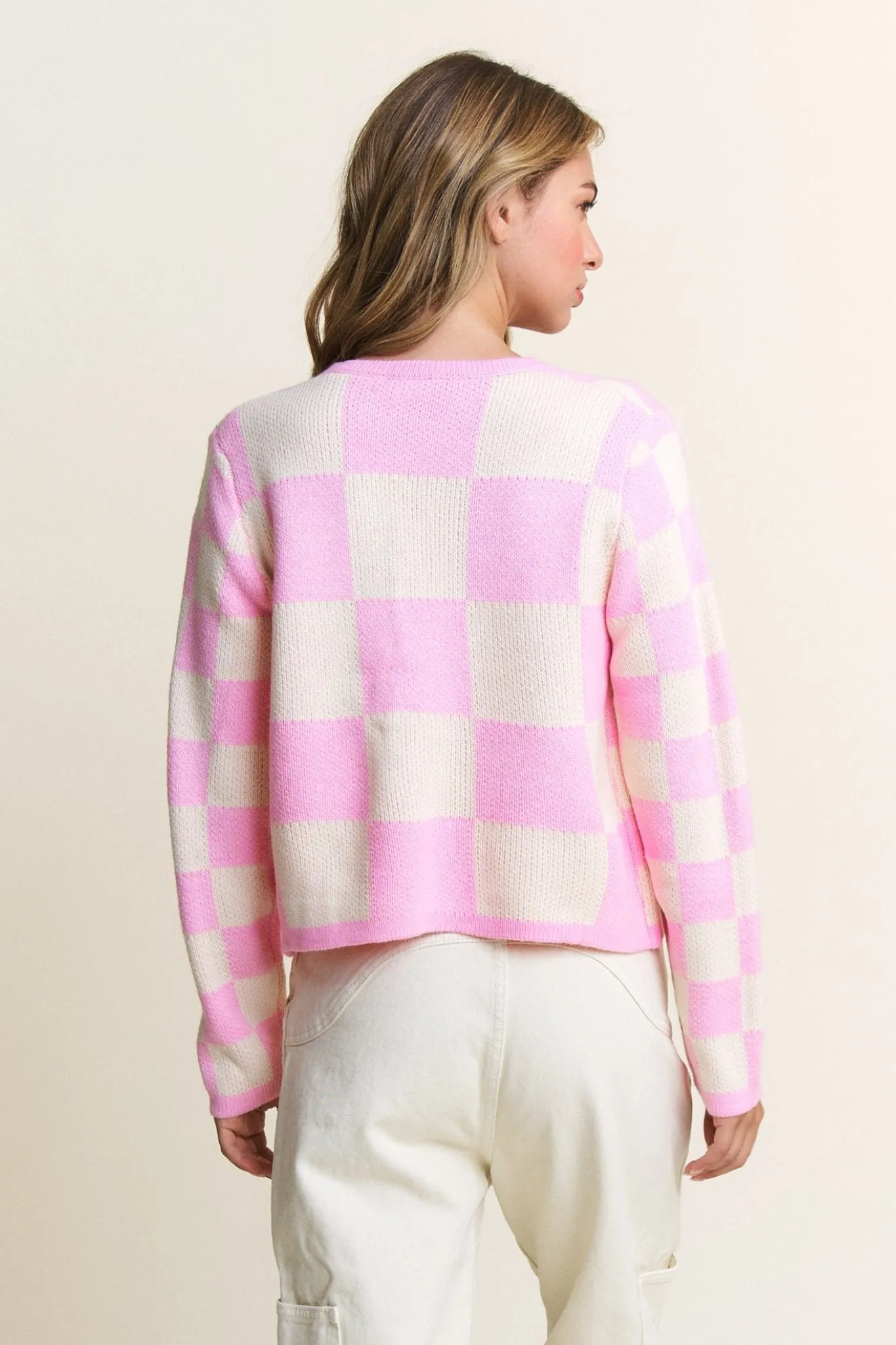 Checkered Tie Detailed Cardigan