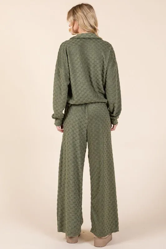 Checkered Wide Leg Pants