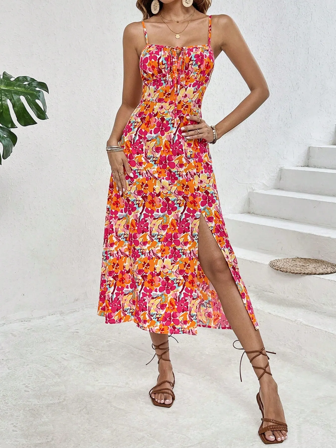 Cherry Vibes: Vestido de verano floral para mujer en