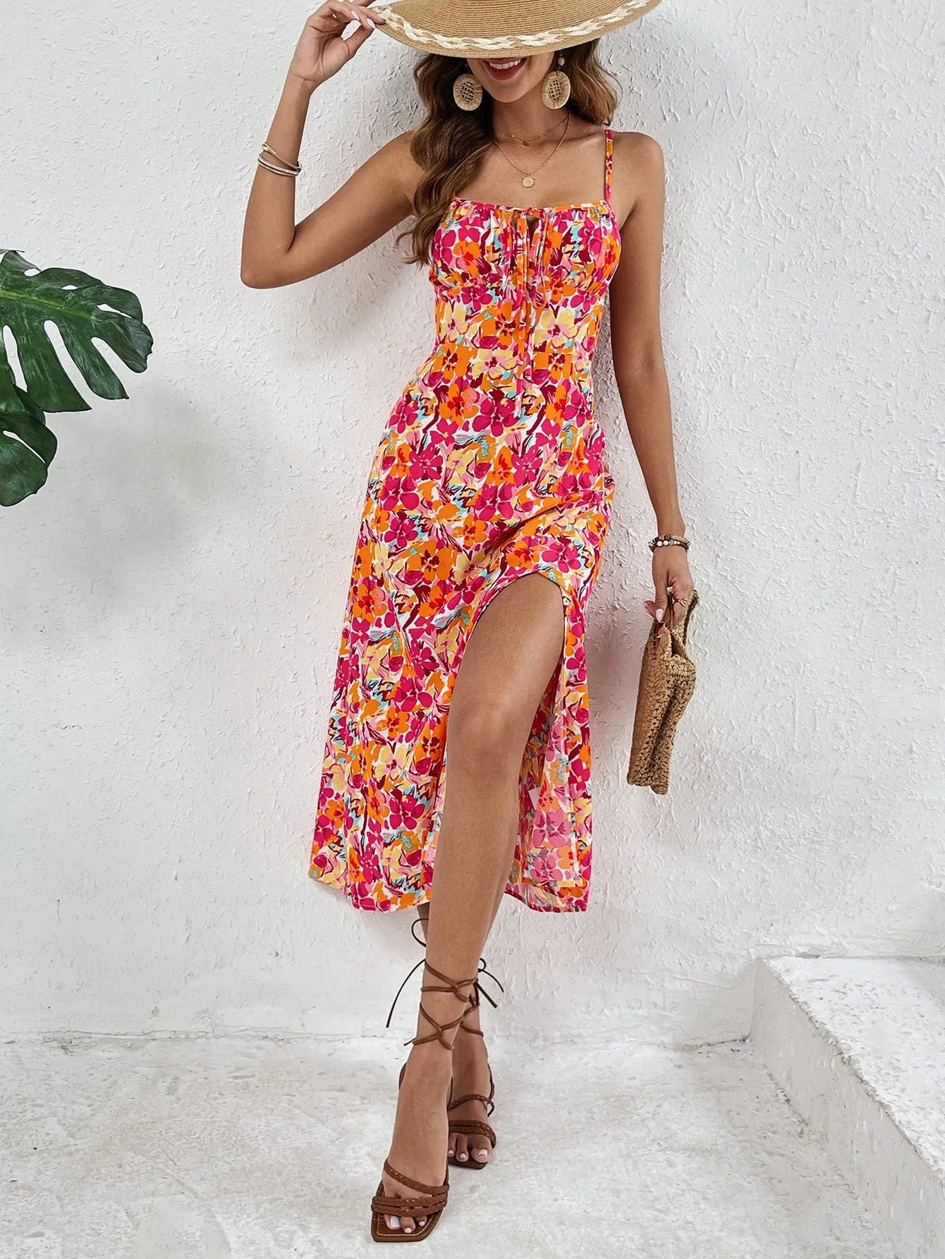 Cherry Vibes: Vestido de verano floral para mujer en