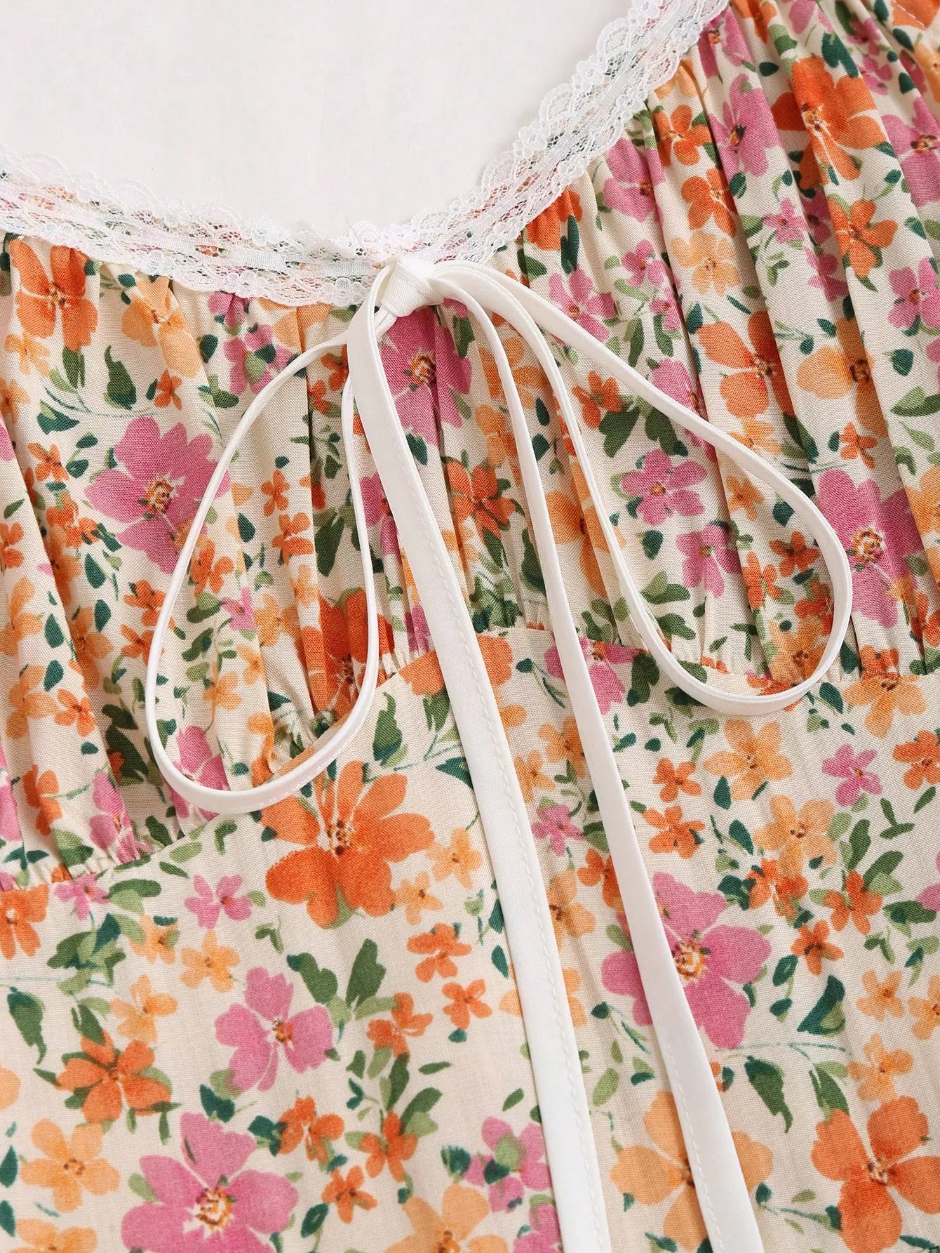 Cherry Vibes Vestido largo de verano con estampado floral 🌼