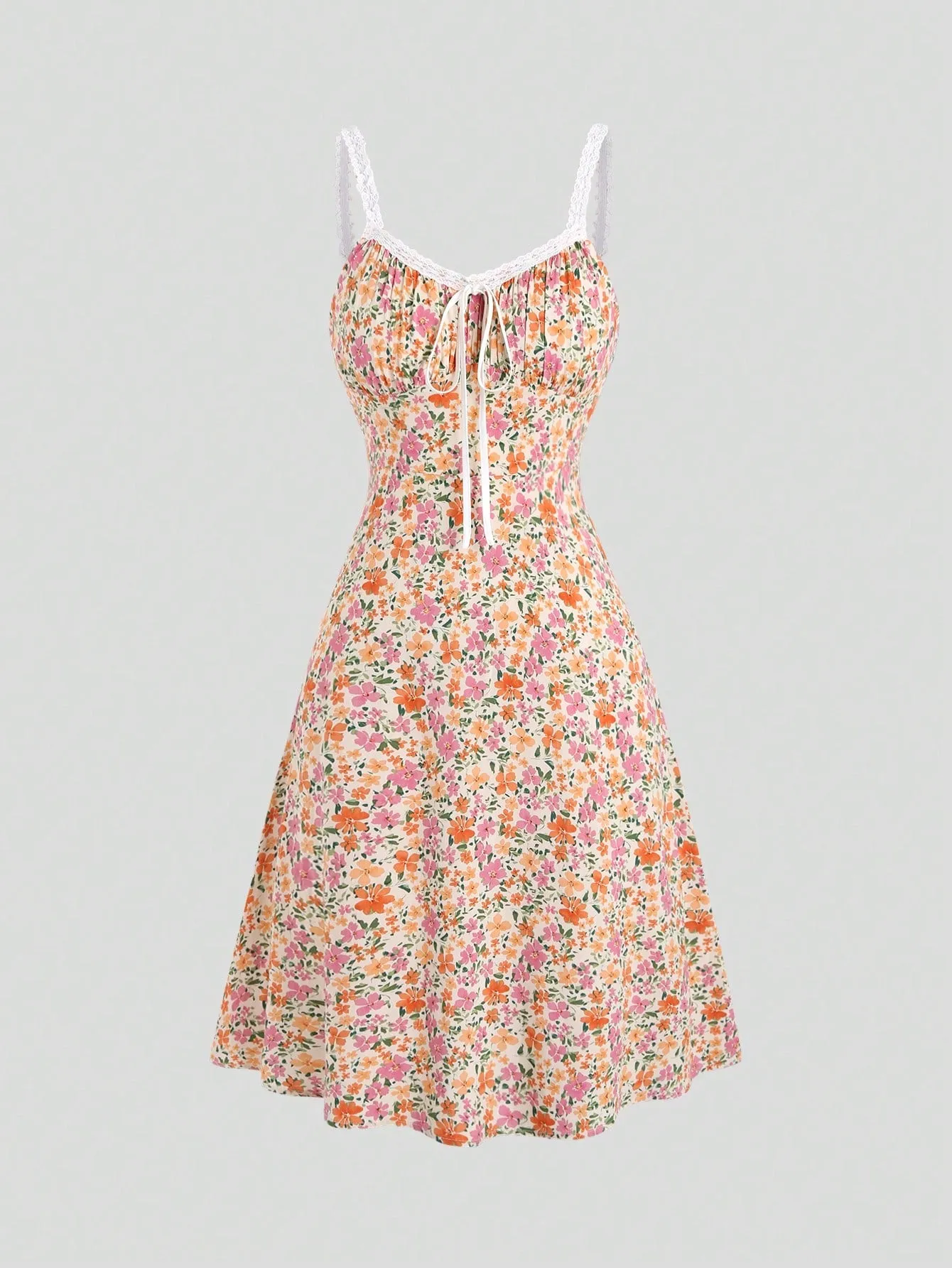 Cherry Vibes Vestido largo de verano con estampado floral 🌼