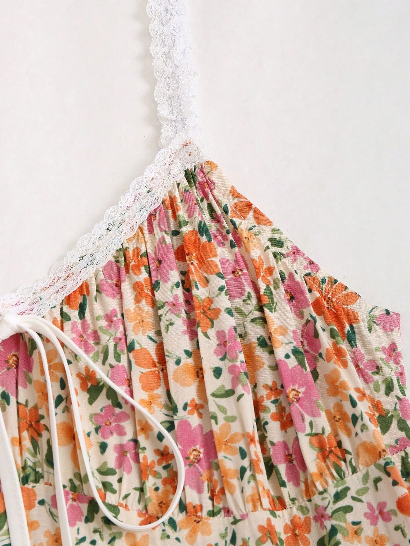 Cherry Vibes Vestido largo de verano con estampado floral 🌼