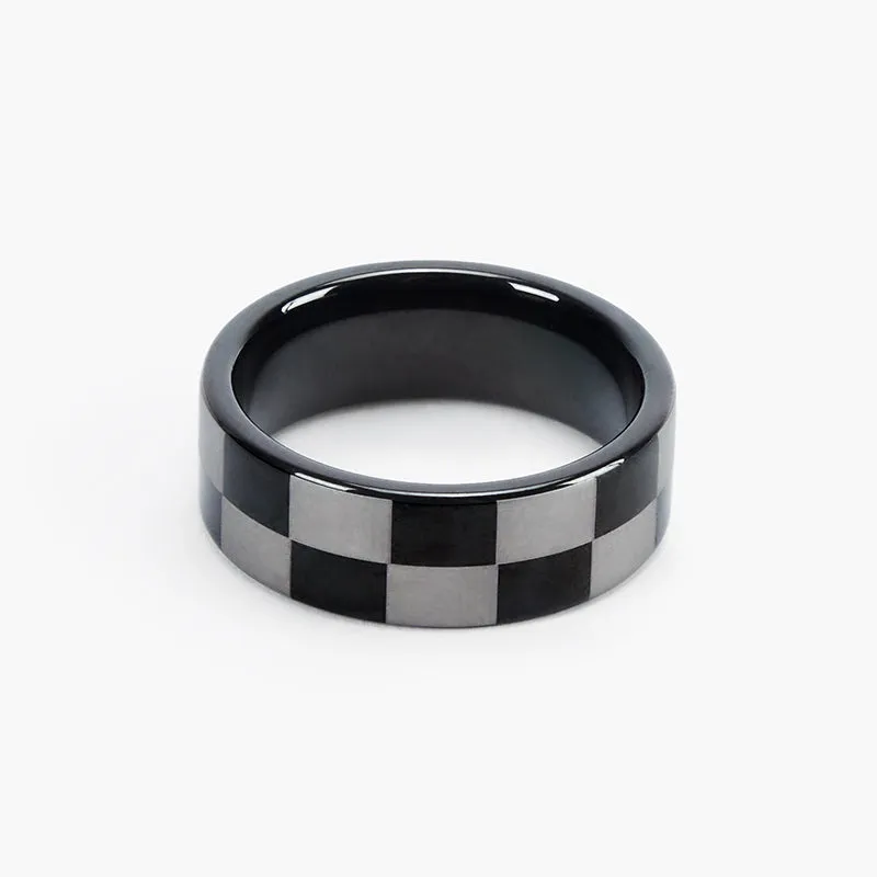 CHESS CARD CHECKERED RING