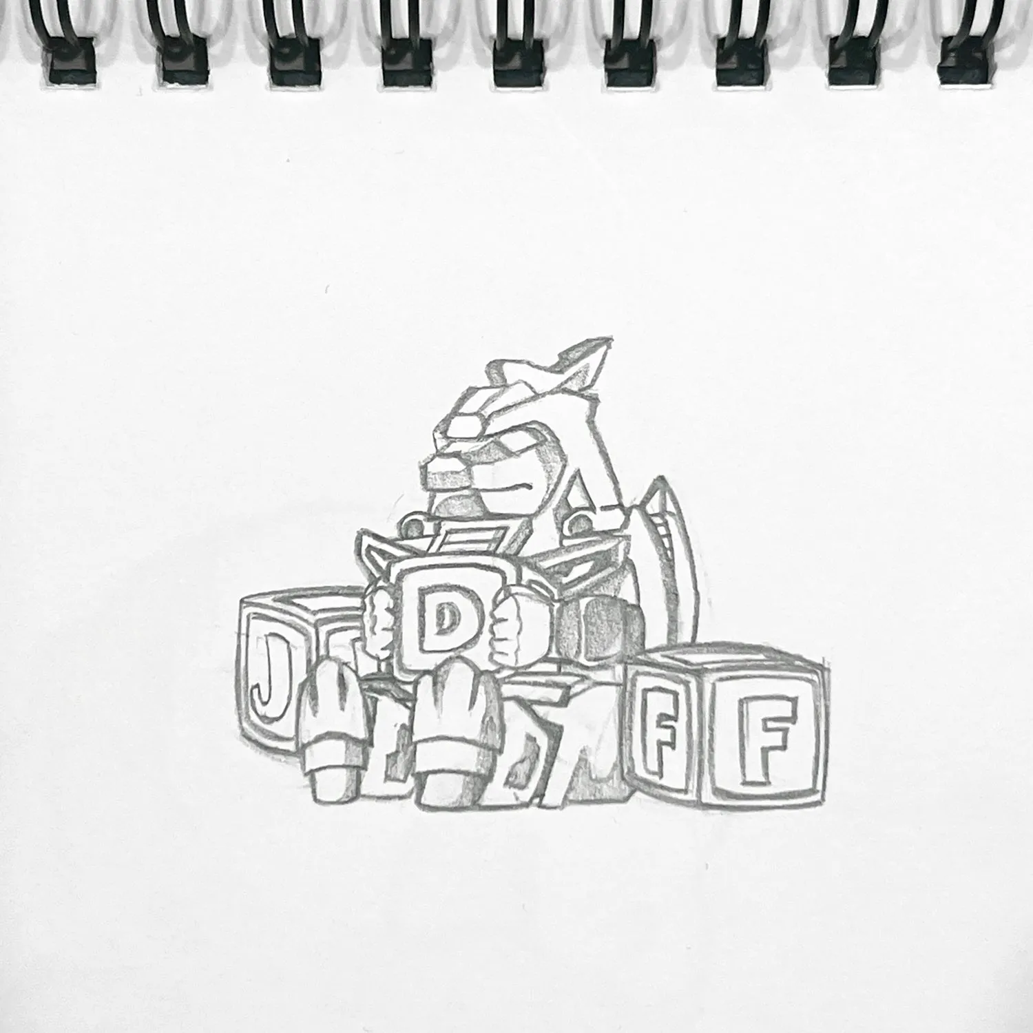 Chibi Baby Dragonzord with JDF Toy Blocks Sticker
