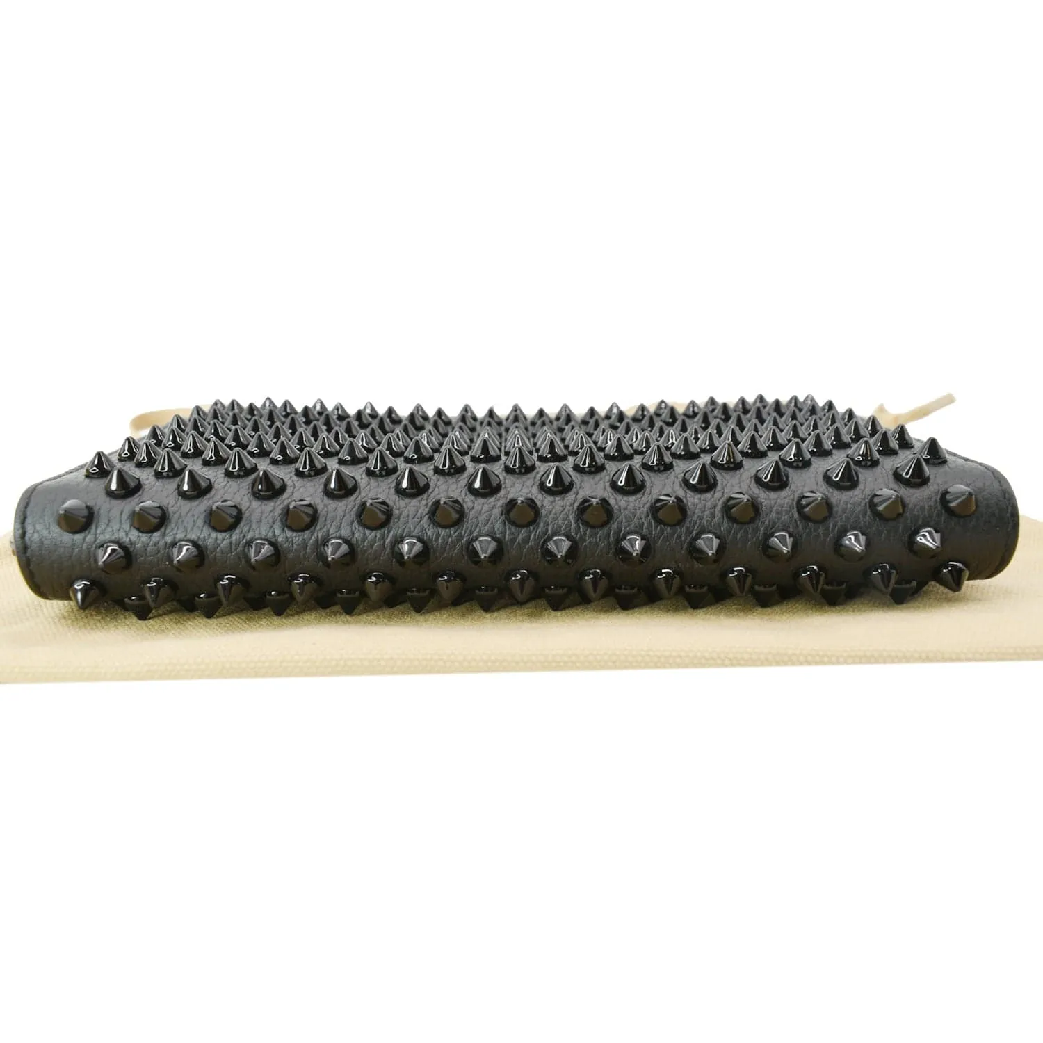 CHRISTIAN LOUBOUTIN Spike Panettone Leather Zippy Wallet Black - sold