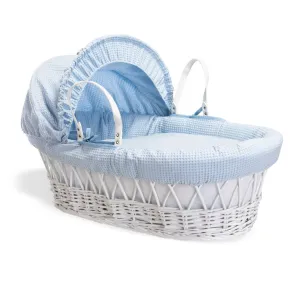 Clair De Lune Waffle White Wicker Moses Basket