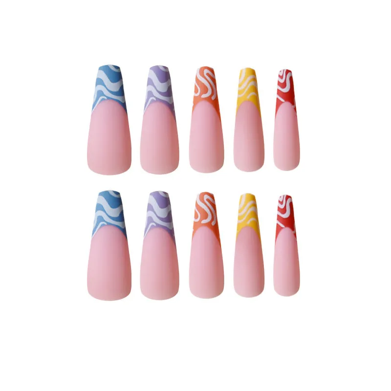 Coffin colorful french with waves