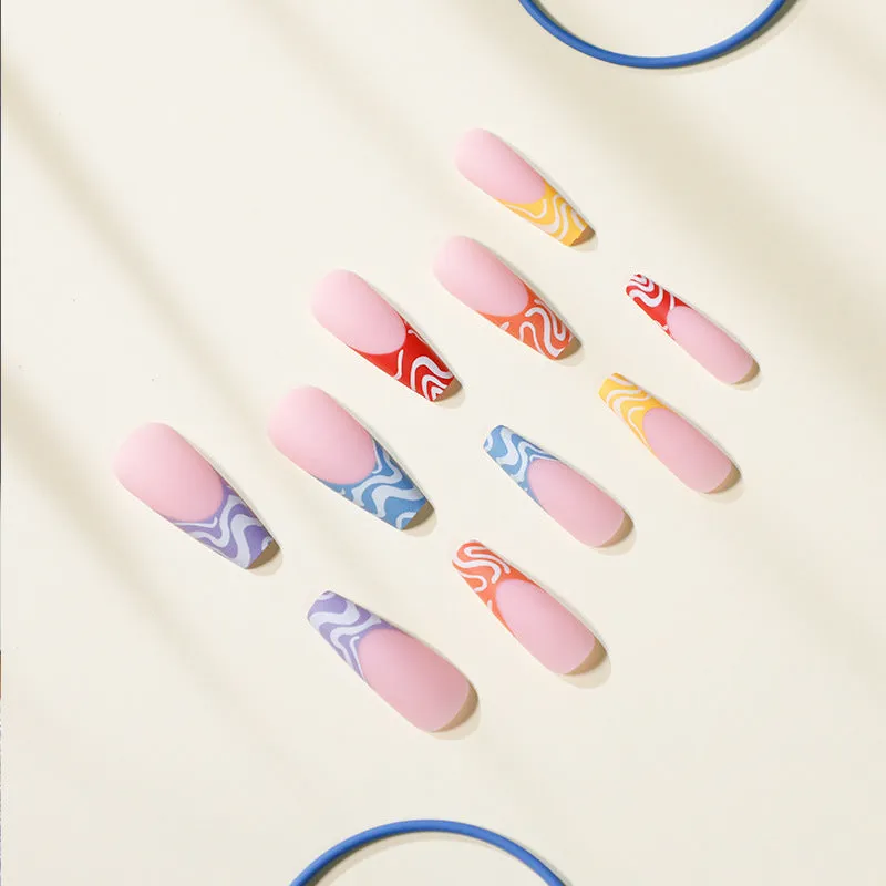 Coffin colorful french with waves