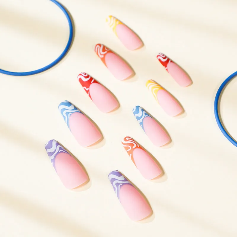 Coffin colorful french with waves