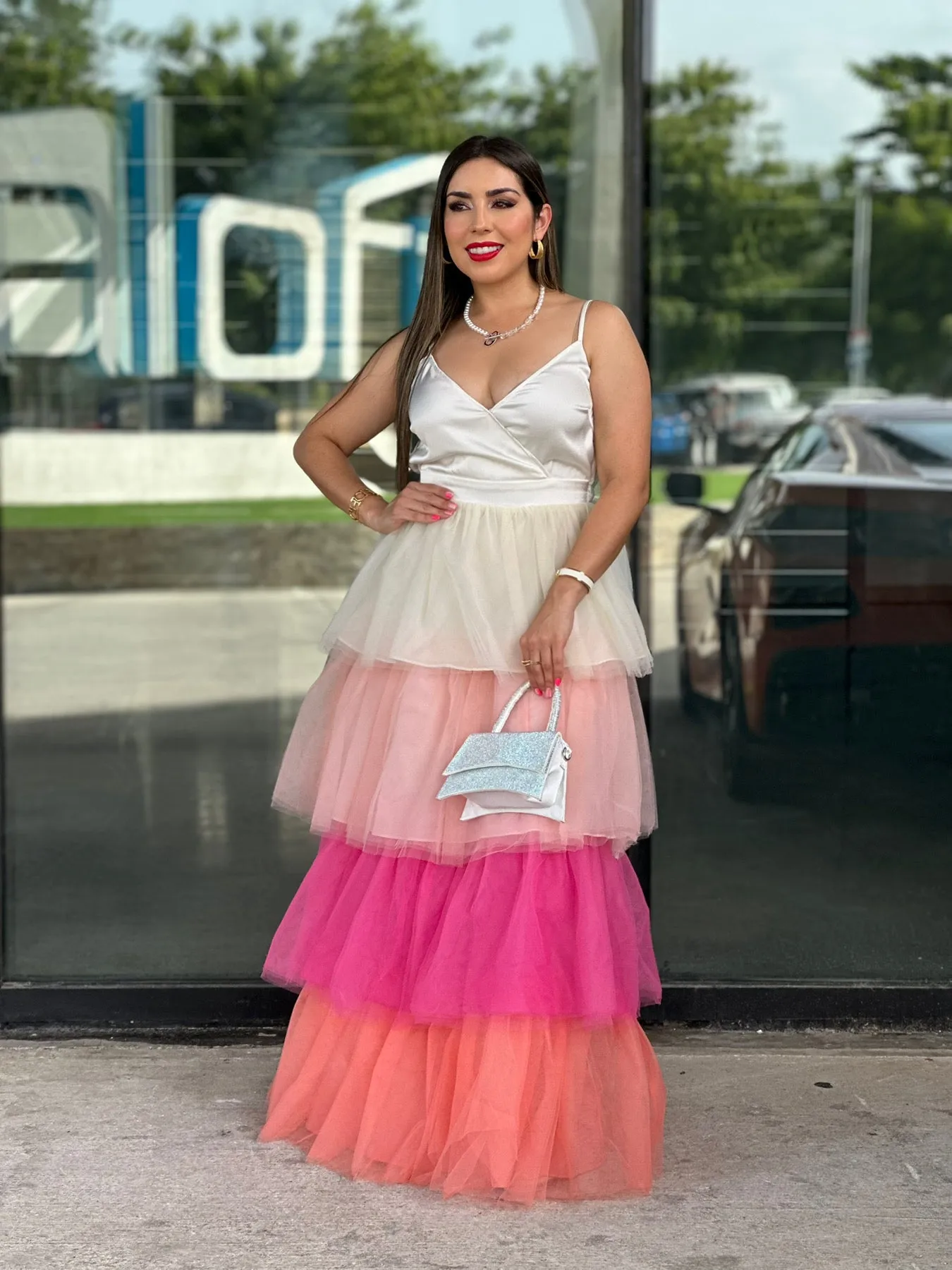 Color Block Layered Maxi Dress