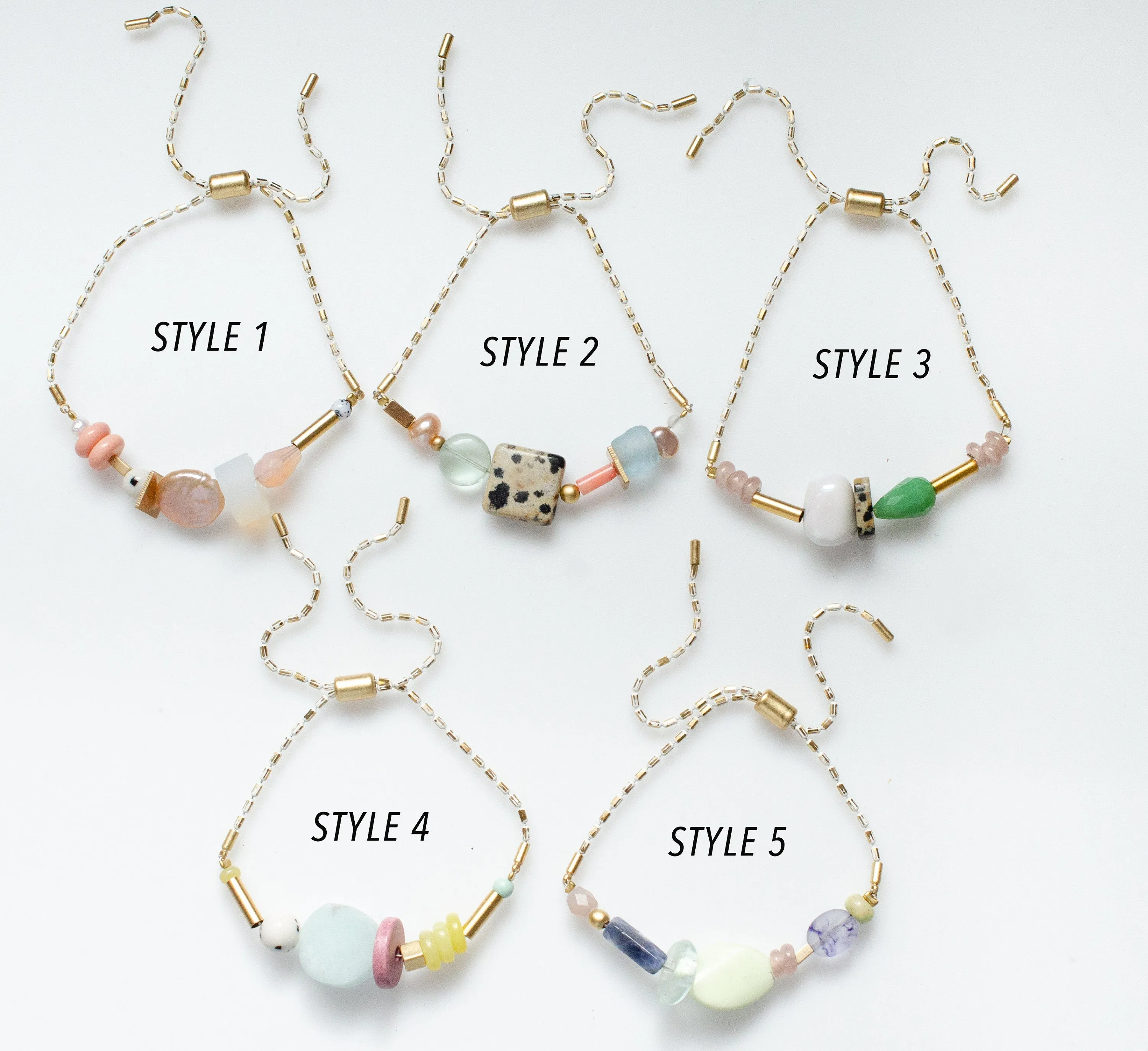 Colorful beaded bracelet, gold pull bracelet, gemstone bracelet, bridesmaid gift, colorful jewelry, gift for her, multi stone bracelet