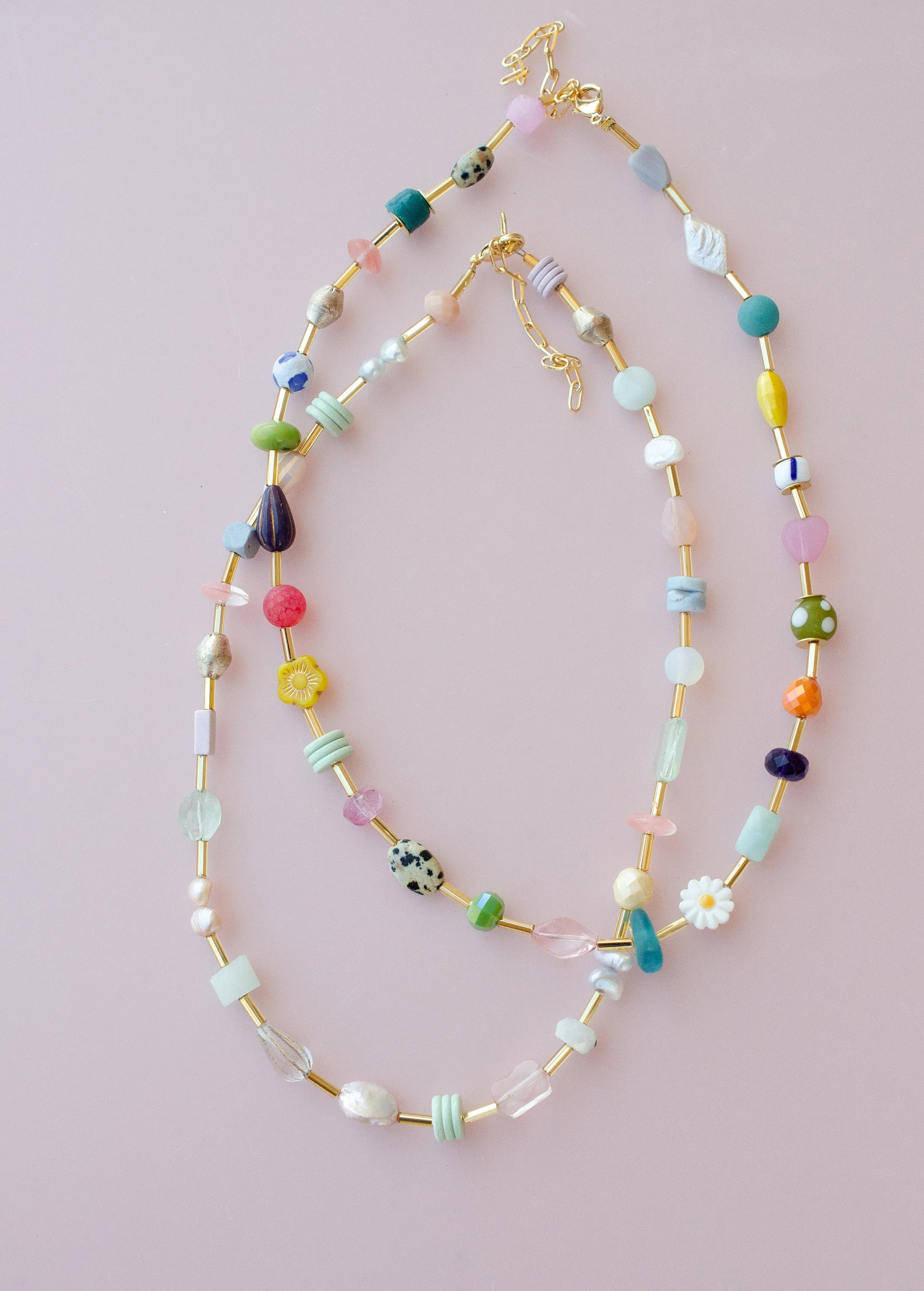 Colorful Beaded necklace, Crystal necklace, spring jewelry, gold beaded necklace, necklace with flowers, colorful statement jewelry,mariposa
