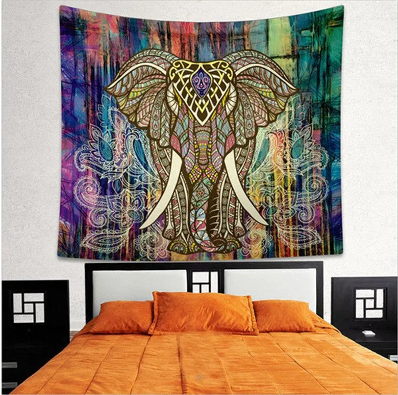 Colorful Elephant Tapestry