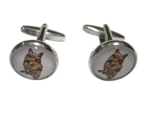 Colorful Geometric Owl Bird Cufflinks