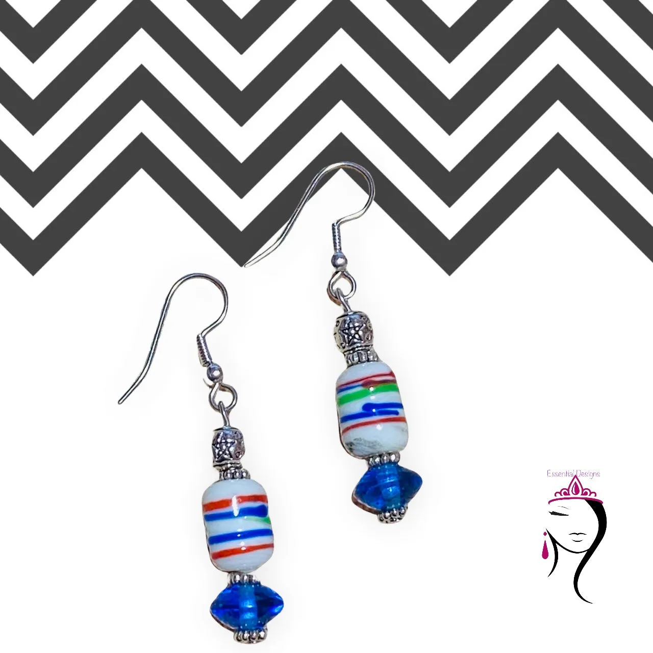 Colorful Glass Earrings #22016