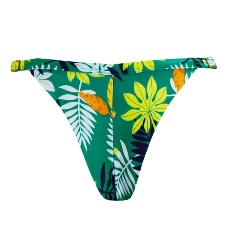 Colorful Leaves Brazilian Thong Bikini Bottom