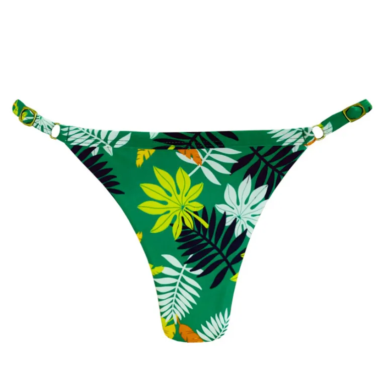 Colorful Leaves Brazilian Thong Bikini Bottom