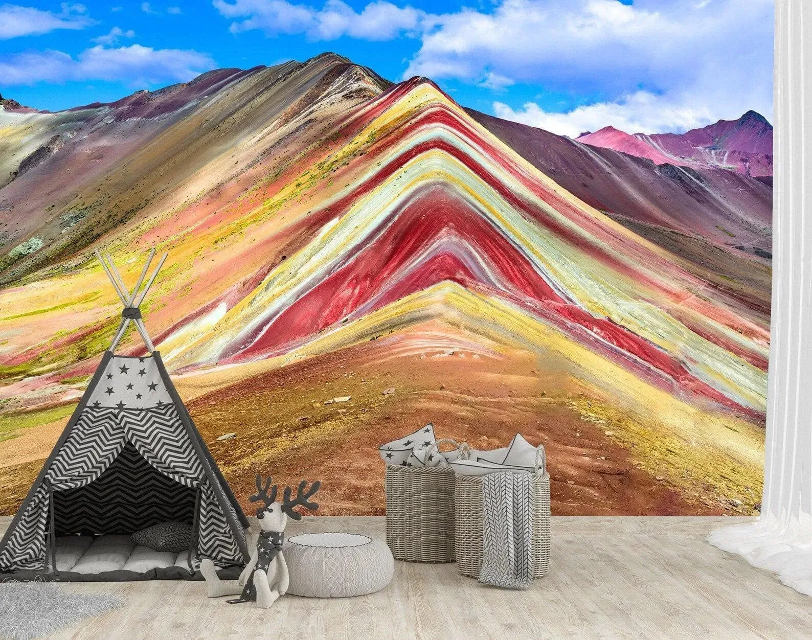 Colorful Rainbow Hills Wall Mural