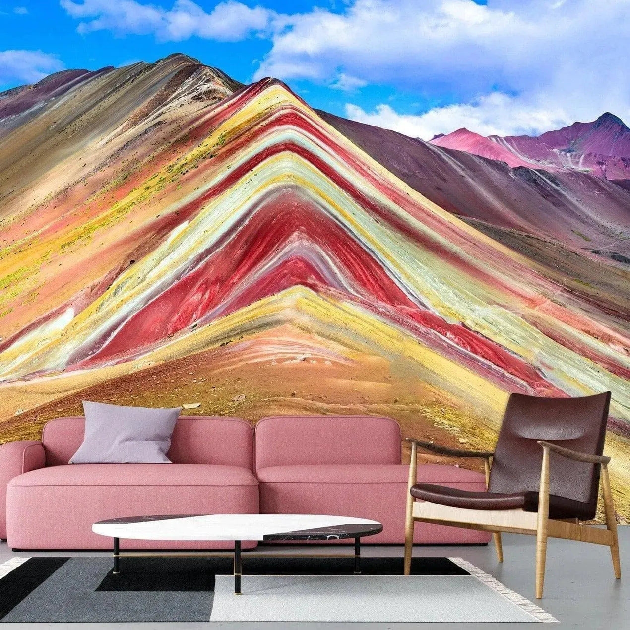 Colorful Rainbow Hills Wall Mural