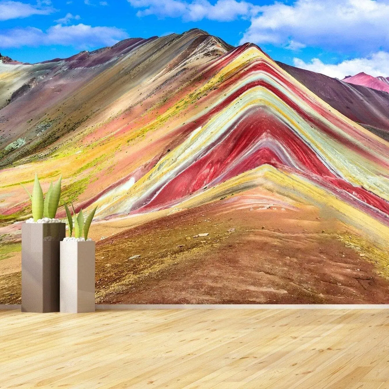 Colorful Rainbow Hills Wall Mural