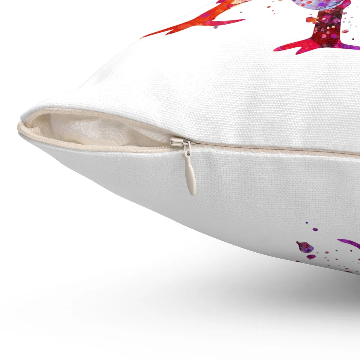 Colorful Rooster Square Pillow
