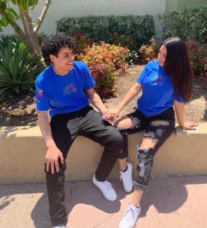Colorful SA Shadow | Blue Tee (Color Stack Checkered Drippin Sleeves)