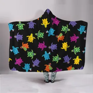 Colorful Sea Turtle Hooded Blanket