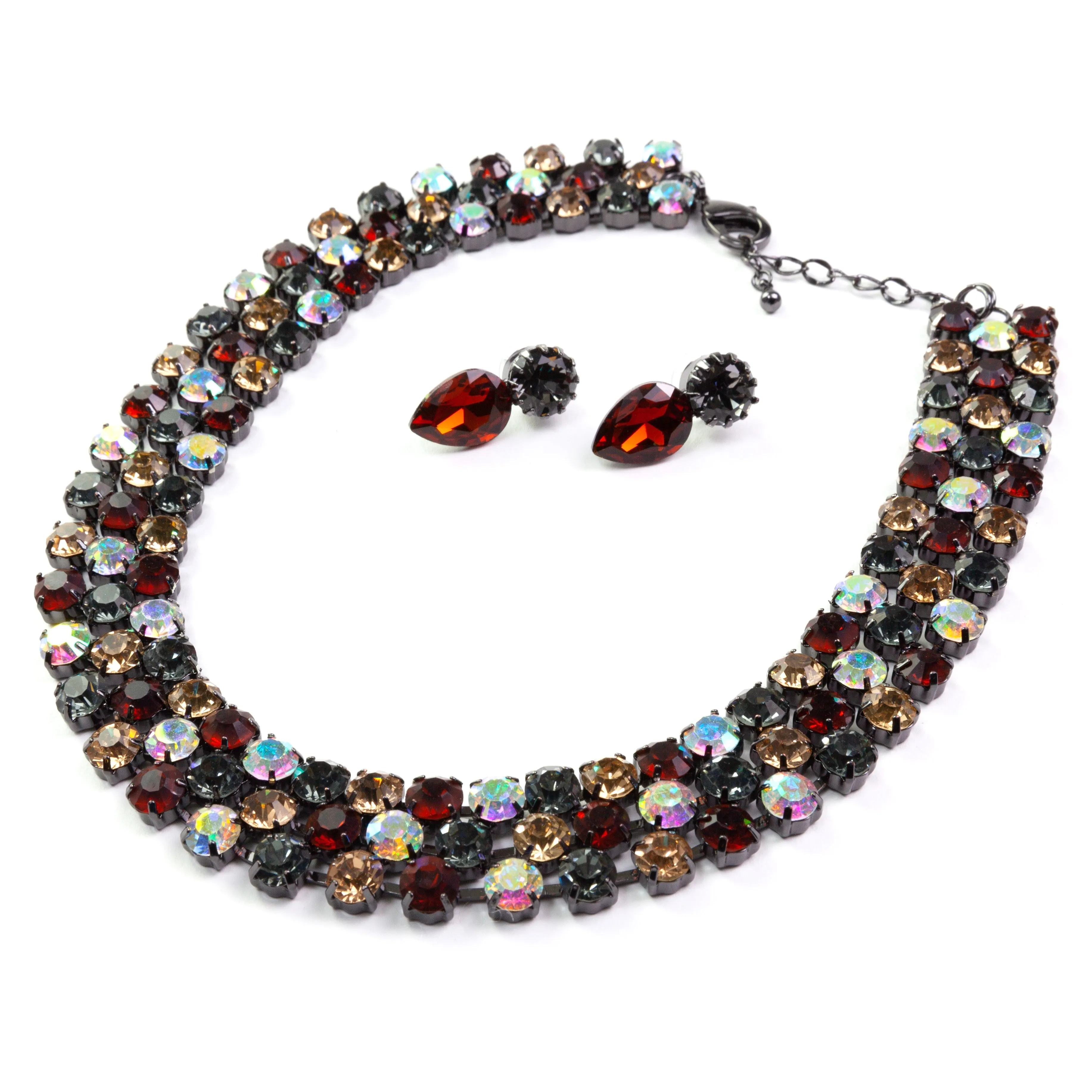 COLORFUL STATEMENT CHOKER SET NECKLACE