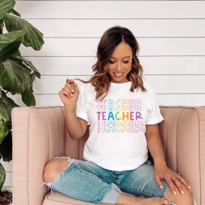 Colorful Teacher Tee