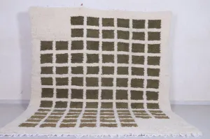Contemporary rug - Green and Beige Checkered rug - Azilal rug