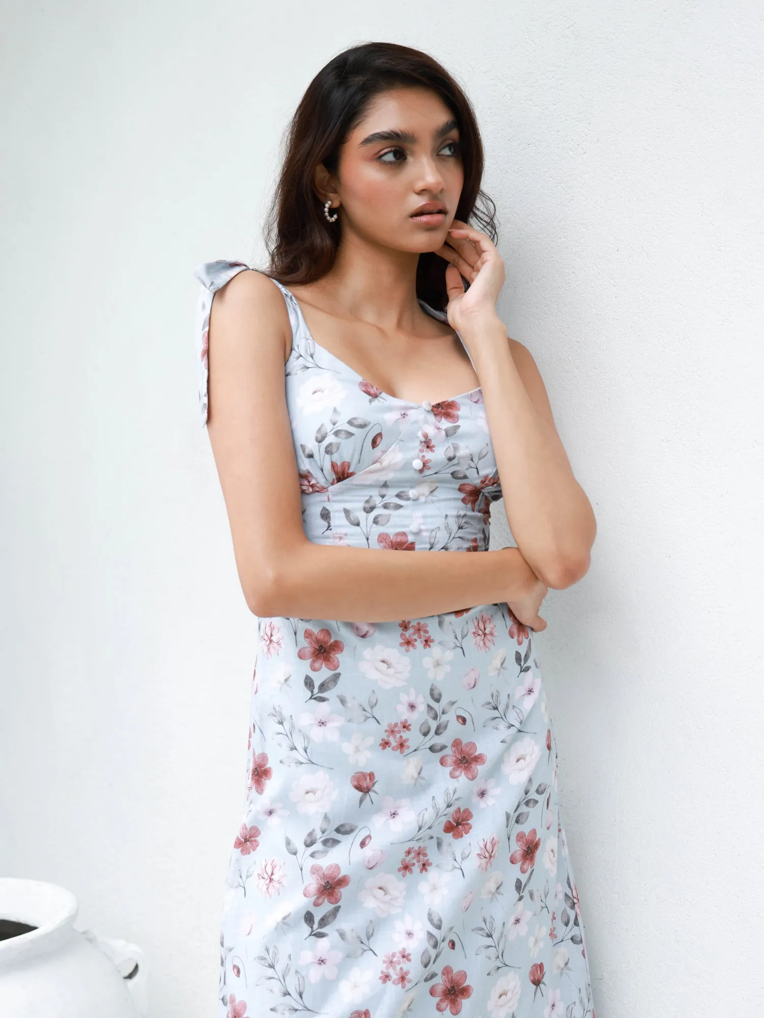 Corset Detailed Maxi Dress