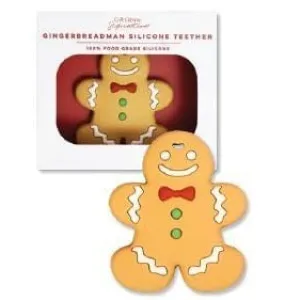C.R. Gibson Silicone Baby Teether- Gingerbread