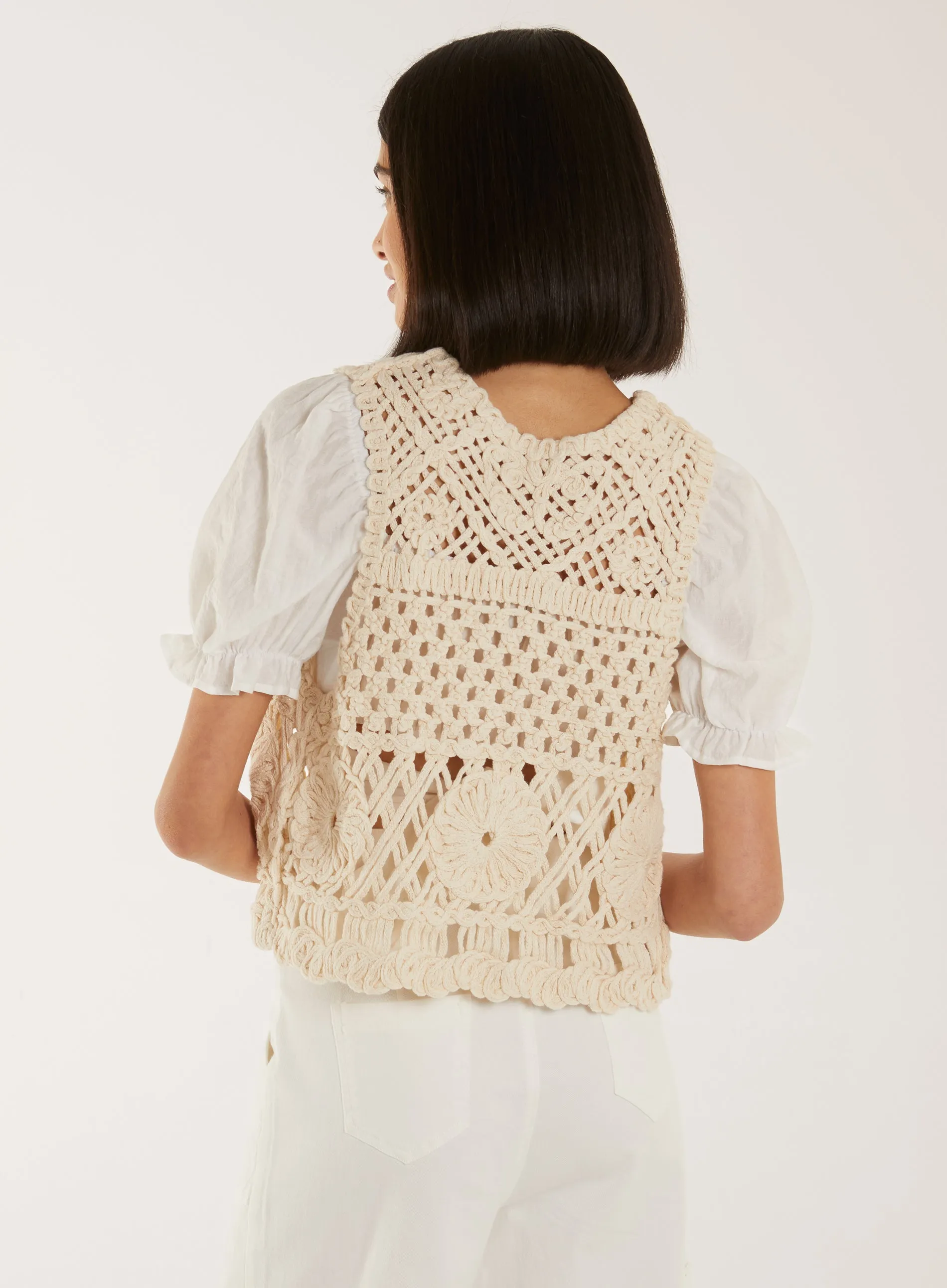 Crochet Detailed Waistcoat