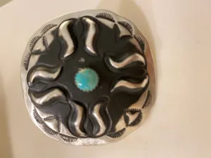 Cross Scarf WIld Rag Slide Sterling Turquoise