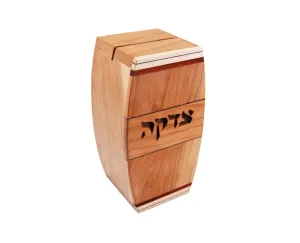 Curved Cherry Tzedakah Box