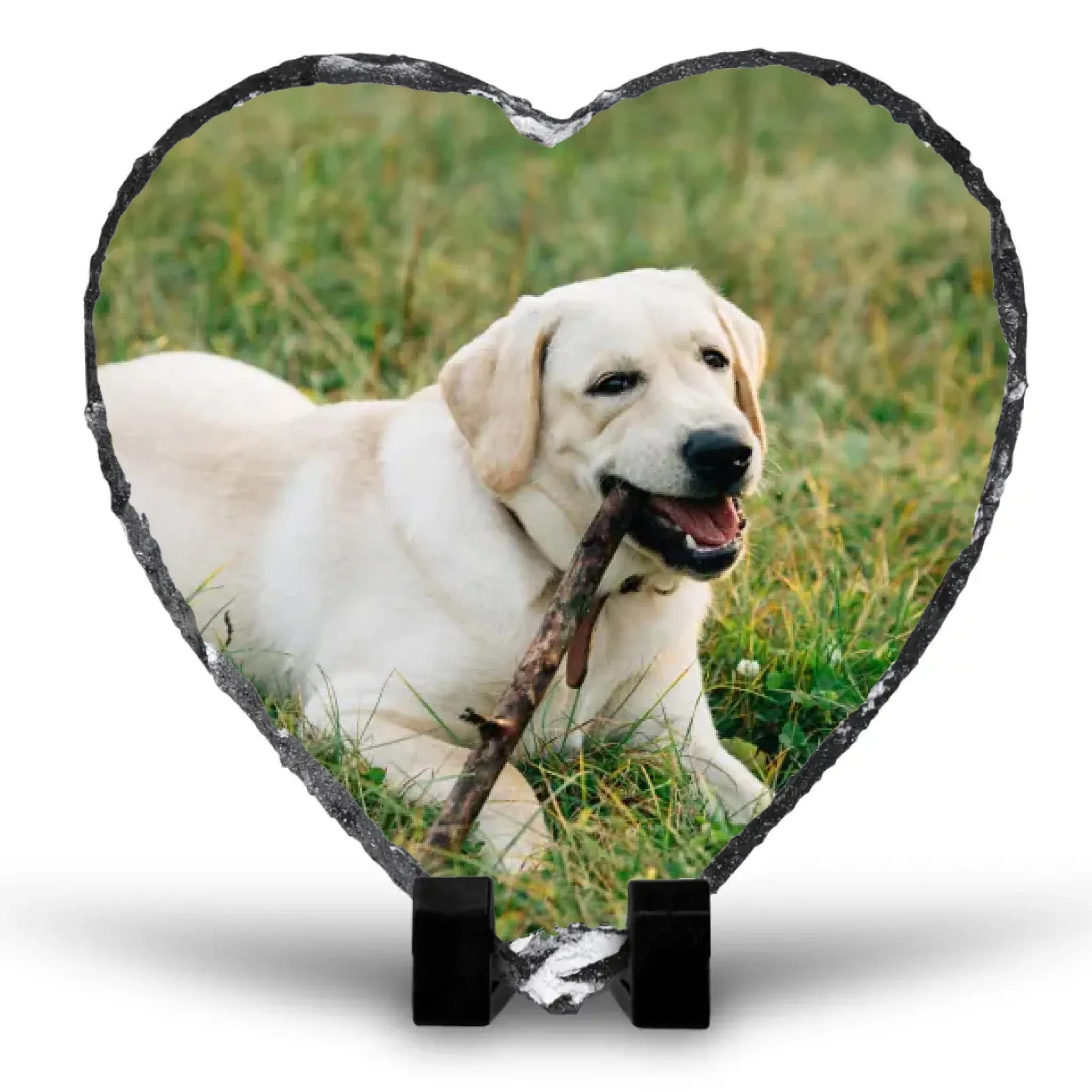 Custom Personalised Heart Photo Slate For Pets - Memorial or Keepsake