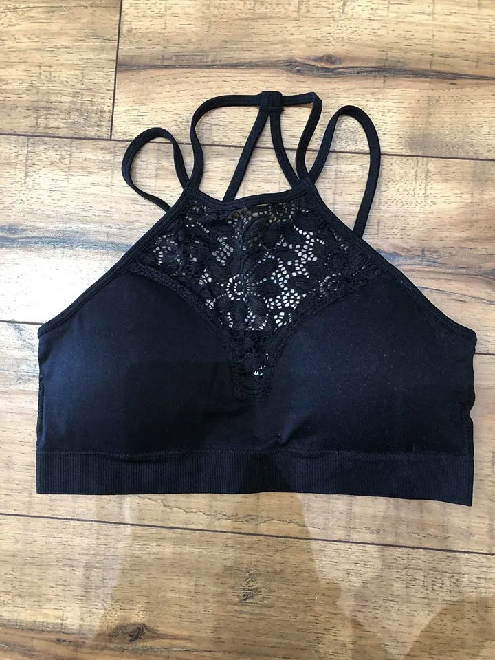 Cut Out Floral Detailed Bralette