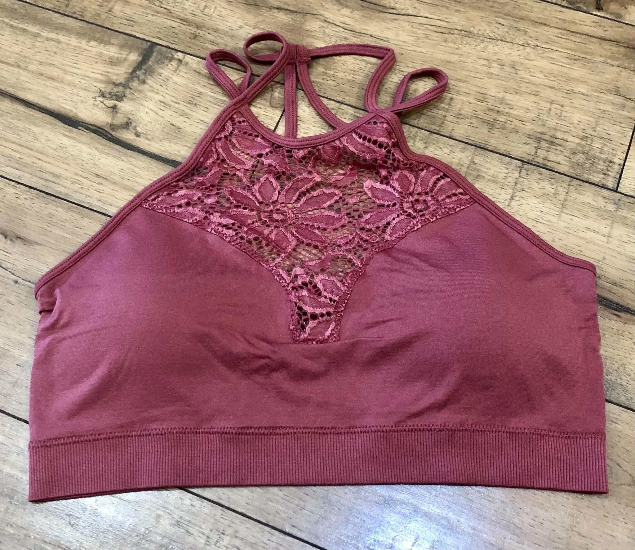 Cut Out Floral Detailed Bralette