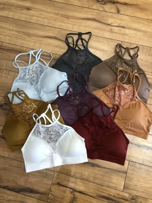 Cut Out Floral Detailed Bralette
