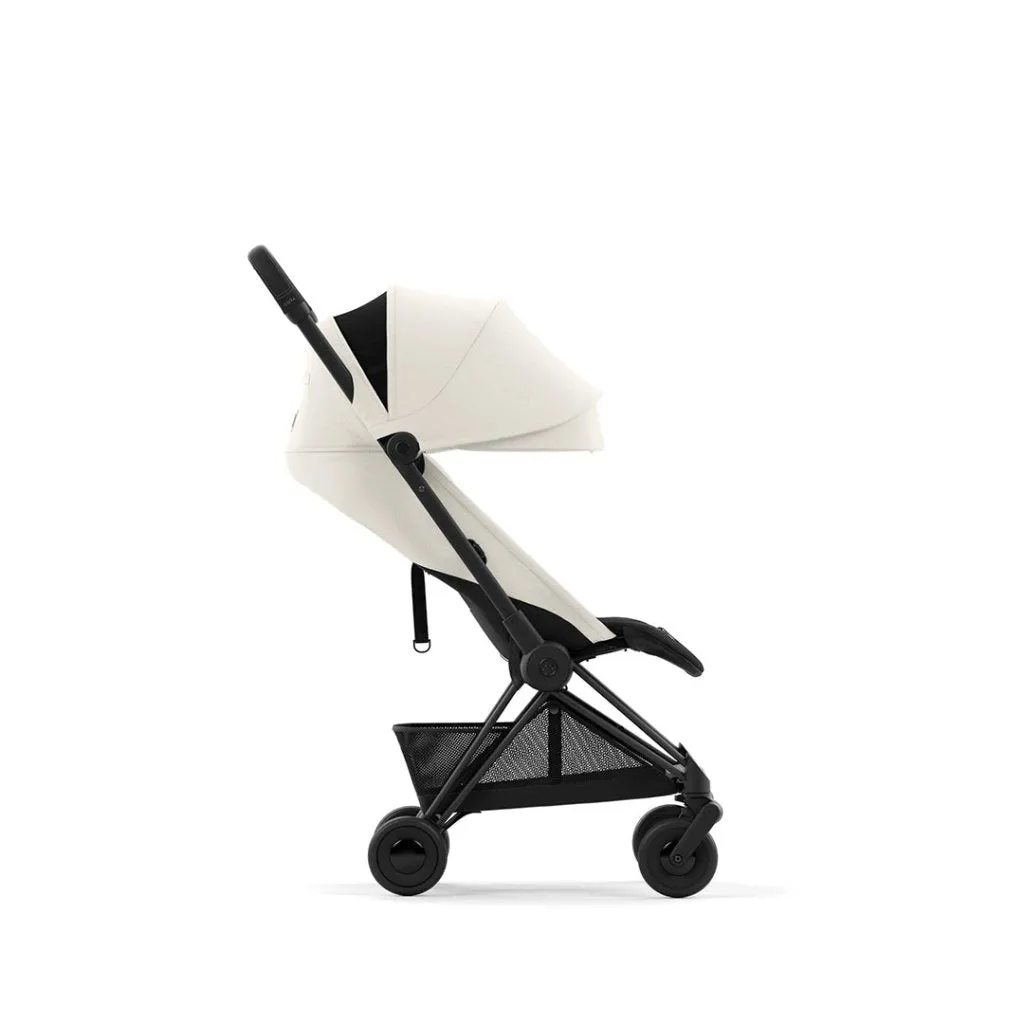 CYBEX COYA Ultra-compact Pushchair with Matt Black Frame - Off White