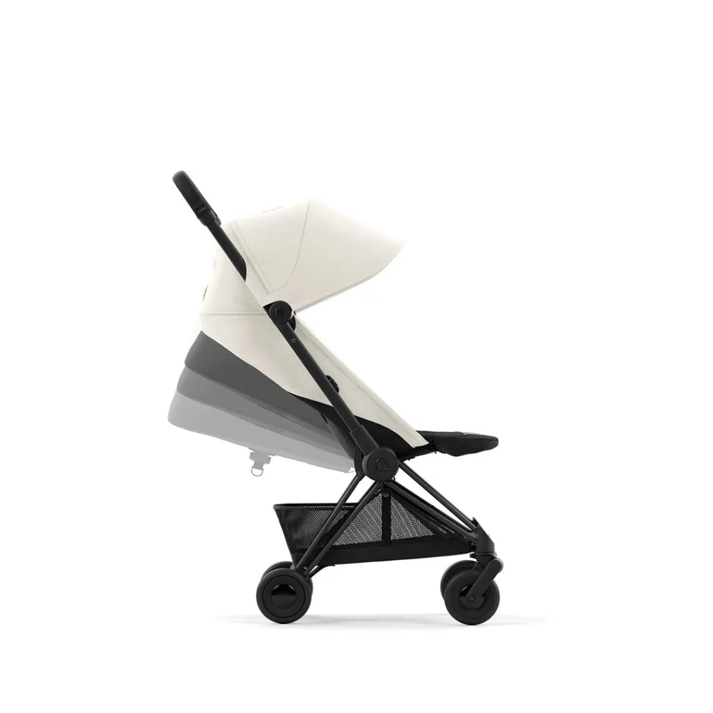 CYBEX COYA Ultra-compact Pushchair with Matt Black Frame - Off White