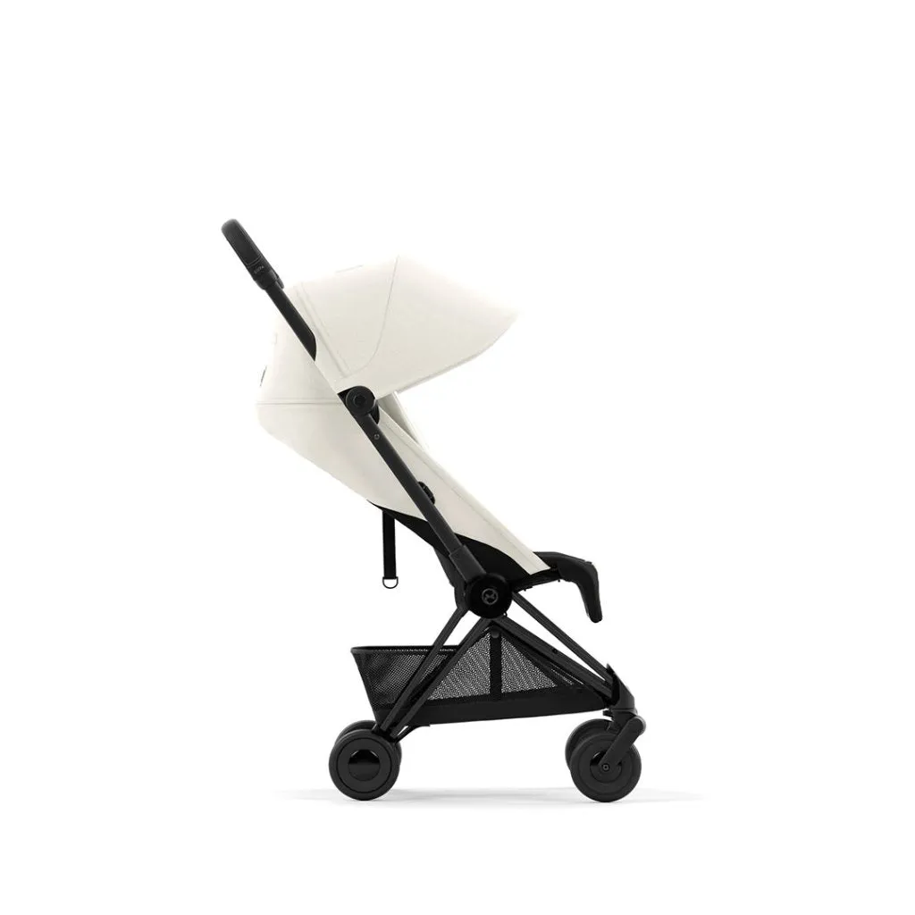 CYBEX COYA Ultra-compact Pushchair with Matt Black Frame - Off White