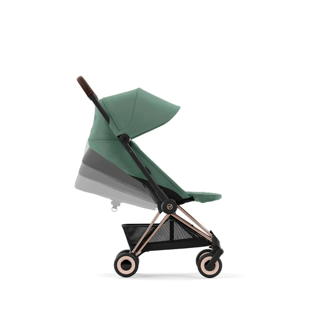 CYBEX COYA Ultra-compact Pushchair with Rose Gold Frame - Leaf Green