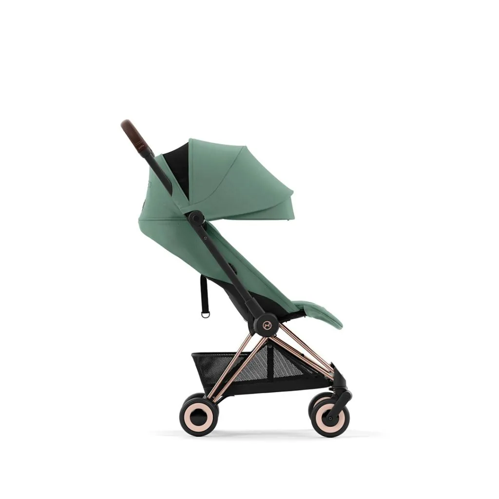 CYBEX COYA Ultra-compact Pushchair with Rose Gold Frame - Leaf Green