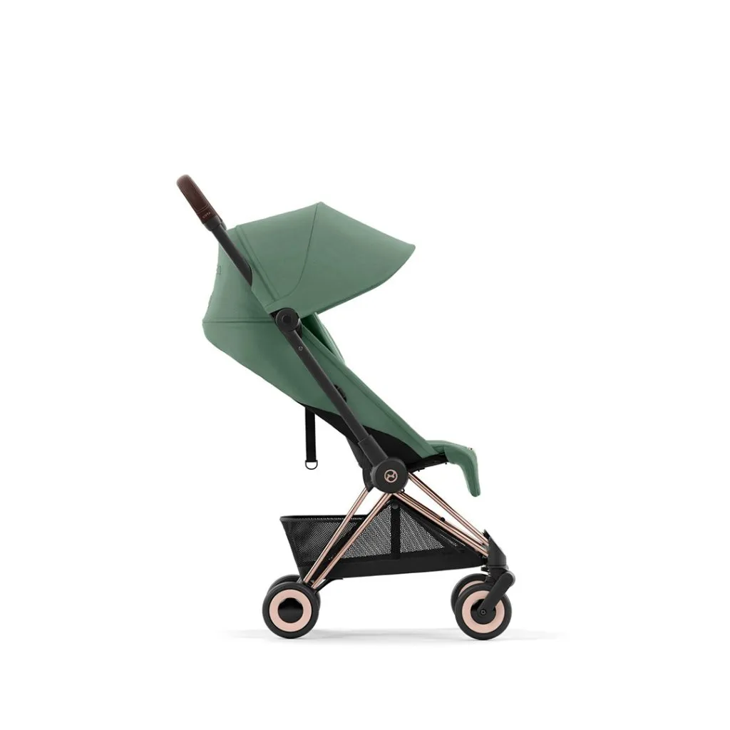 CYBEX COYA Ultra-compact Pushchair with Rose Gold Frame - Leaf Green