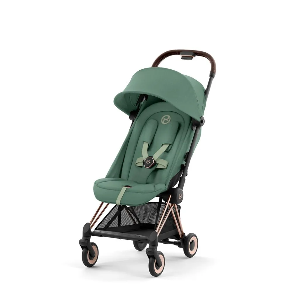 CYBEX COYA Ultra-compact Pushchair with Rose Gold Frame - Leaf Green